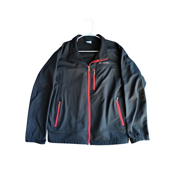 Mens Colombia jacket black with red trim. - Picture 1 of 4